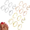 Anneaux de cluster 6pcs Summer Beach Vacances Knuckle Foot Open Toe Set pour femmes filles doigt coeur réglable bijoux en gros 230303
