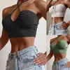 Damestanks sexy vrouwen crop top zomer tanktops bijgesneden dames elastisch shirt vest camisole mouwloze halter bralette singlet t