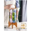 Tabletop Wine Racks Verre Eau Froide Pichet Ménage Grande Capacité Avec Tap Tasses Baril De Jus Résistant À La Chaleur Bouteille De Citron Goutte De Dhh3Y