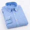 Camisas Casuais Masculinas Mens Oxford Camisa De Manga Longa Casual Branco Vermelho Azul Cinza Verde Marinha Camisa De Negócios Homens Manga Longa Slim Tamanho Estilo De Bolso 230306