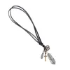 Hanger kettingen eenvoudige ketting sieraden hiphop pu lederen koord verstelbare trendy bola stropdas voor dagelijks werk