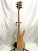 Anpassad 5 String Nature Wood Electric Bass Guitar One Piece Body Black Hardware