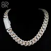 18 mm 18 pouces Chaîne Iced Out Bling Diamond Curb VVS MISSANIT CUBAIN LINK LINE Collier de chaîne cubaine de chaîne de liaison cubaine Moisanite