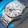 Armbandsur Relogio Masculino Carnival Mechanical Business Watch for Men Automatic Skeleton Waterproof Reloj Hombre