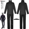 Costumes de dessin animé Jujutsu Kaisen Gojo Satoru, hauts, pantalons, Patch pour les yeux, uniforme de fête d'halloween pour hommes, perruques Z0301