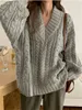 女性のセーターが秋の冬の女性セーターレディース衣類編みゆるいセーター編みウール特大プルオーバー女性セーター女の子厚230306