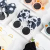 nastro di compleanno 2 pezzi / set Fascia per capelli e occhiali da sole Set per Baby UV Protect Hawaii Bambini Panda Occhiali da sole Ragazzi Ragazze Bowknot Set fascia in nylon