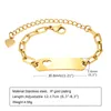 Braccialetti a catena per bambini Accessori Gioielli Acciaio inossidabile Braccialetto ID cuore fai da te per bambino 6,3-8,3 pollici Può regolare Scegli colore oro / argento