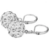 Backs Earrings Cubic Zirconia Crystal Dangle Drop Leverback Round Diamond Earring Set