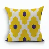 Pillow Yellow Color Pillowcase Geometric Cover Cotton Linen Covers For Home Chair Seat Car Decorative