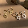 Boucles d'oreilles en acier inoxydable nouveau soleil Totem plaqué cerceaux tendance boucle d'oreille à breloque pour les femmes bijoux fête meilleurs cadeaux