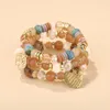 Bracelets porte-bonheur 3 pièces/ensemble bracelet multicouche bohème perlé pour femme Vintage arbre de vie pendentif coeur bijoux de mode cadeau de vacances