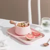 Zestawy naczyń obiadowych japońska talerz śniadaniowa kreatywna jedna osoba ceramiczna miska domowa rączka Deser Western Strewa