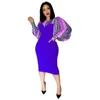 Etnische kleding 3xl plus size Afrikaanse jurken voor vrouwen Dashiki Long Lantern Bat Sleeve Elastische avondjurk Mode Robe Afrikaine F