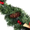 Christmas Decorations 1.8M/6FT Garlands For Fireplaces Artificial Wreath Garland With Berries Pinecones And Burlap Bowknots Xmas