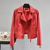 Women's Jackets FTLZZ Women Autumn Pu Faux Soft Leather Motorcycle Zipper Jacket Coat Female Turndown Collar Slim Biker Coats Basic Streetwear 230303