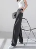 Women's Pants Capris Jmprs Summer High Waist Women Suit Pants Korean Casual Straight Thin Trousers Comfortable Breathable Black Office Ladies Pants 230306