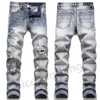 Mens Designer Jeans Distressed Slim Pants Ripped Biker Motorcycle Denim For Men Fashion Luxury Jean Mans Pants Embroidery Patchwork