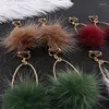 Backs Kolczyki Korea Południowa Wersja Elegancka temperament Long Circle Nink Hair Ball Clip bez przekłuwania dla kobiet dziewczyna na balu impreza