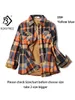 Women's Blouses Shirts Velvet Thick Warm Women's Plaid Shirt Female Long Sleeve Tops M-5XL Winter Fleece Casual Check Blouse Autumn Clothes T77710A 230306