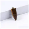 Charms Cone Shape Natural Stone Pendants For DIY Necklace Jewelry Chakra Reiki Healing Energy Pendant Wholesale Drop Delivery Findin Dholc
