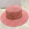 Zomer damesontwerpster Straw hat voor man Fashion Beach Unisex Grass Braid Sun Bescherming Flat emmer hoeden Sunhat HO6P