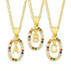 Chaînes A-Z Capital Lettre Pendentif Collier Or Couleur Nom Longue Chaîne Colliers Unisexe Boho Dainty Bijoux Cadeaux