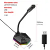 Micrófonos EST USB RGB Light Micrófono de alta calidad Computadora Gaming Mic Condensador de escritorio para PC Laptop Streaming