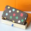 Дизайнерские Роскошные КОШЕЛЬКИ Кожаный Кошелек Для Женщин Draw Red And White Dots Zippy Ladies Wallet M81864 M81980 M81865