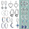 925 argent Fit Pandora boucles d'oreilles cristal mode femmes bijoux cadeau oreille goujons coloré cristal zircon coeur rond