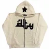 Men's Hoodies Sweatshirts Oversized full zip up over face Y2k Spark Star Hoodies Men Loose Print Hip Hop Sweatshirt Goth Punk Men Grunge Hoodie Japanese W0313