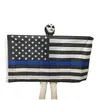 لافتة أعلام 90x150 سم بلولين الولايات المتحدة الأمريكية الشرطة 3x5 قدم خط أزرق رفيع العلم أبيض وأميركي مع نحاس نحاسي DBC BH2686 Drop DH9JI