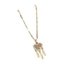 S3477 Light Luxury Dreamcatcher Pendant Necklace For Women Titanium Steel Chain Feather Hollowed Heart Niche Design Choker Necklace