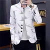 Men's Suits & Blazers Stand Collar Suit Jacket Casual Printed Korean Single-Breasted Slim Coat Autumn Long Sleeve Tops Blaser Masc