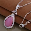 Pendant Necklaces AN771 Sterling Necklace Fashion Jewelry Purse Inlaid Red Stone /hfjapwqa Bjvakbca Silver Color