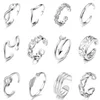 Cluster Ringe 12 teile/satz 925 Sterling Silber Fuß Außenhandel Persönlichkeit Charme Zirkon Retro Frauen 230303