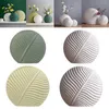 Vases 1pc Nordic Ceramic Round Leaves Flower Vase Bookshelf Desktop Decoration Ornamnet Gifts