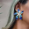 Dangle Earrings Women's Large Flower Trendy Color Alloy Metal Statement Jewelry Pendant