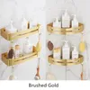 Bathroom Shelves Corner Shelf Wall Mounted Bathroom Shelf Brushed Gold Aluminum Bath Shower Shelf Bath Shampoo Holder Corner shelf 230303