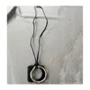 Pendant Necklaces Unique Fashion Jewelry Wood Square Alloy Round Necklace Ethnic Double Chunky Long Leather For Women