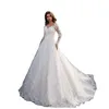 Party Dresses 2023 New Women's Dress Long Sleeve Solid Color Perspective Lace Bridal Wedding Dress T230303