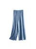 Женские брюки Capris Suyadeam 100%чистые шелковые сплошные женщины упругие брюки с широкими ногами весна летни