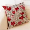 Poduszka walentynkowa okładka serca bawełniany lniany dekoracje do domu na sofę krzesło 45 cm na zawsze kochaj para kochanka prezent