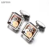 Cuff Links Square steampunk engrenagem links lepton watch mecanismo links para homens cortes de casamento de negócios RELOJES GEMELOS 230306