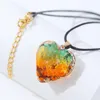 Pendant Necklaces Creative Trendy Geometric Heart Multicolor Crystal Necklace For Women Girls Fashion Jewelry