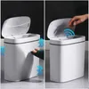 Waste Bins 14L Smart Sensor Trash Can Electronic Automatic Bathroom Toilet Bedroom Living Room Waterproof Narrow Seam Sensor Garbage Bin 230306