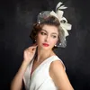 Stingy Brim Hats White Wedding Birdcage Veil Face Veils Birdcage Veil Brides Fascinator White Veil Velo de Rejilla High Quality 230306