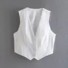 Kvinnors jacka Elegant vit väst ärmlös skördjacka Chic Lady Vest Woman Summer Outwear 230303