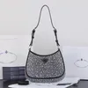 Evening Bags Cleo Imitation Crystal Embellished Satin Shoulder Bags women Designer Handbags