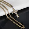 Pendant Necklaces Hip Hop Men's Stainless Steel Jesus Christ Cross Necklace Transfer Amulet Sweater Chain Holiday Party High-end Gift